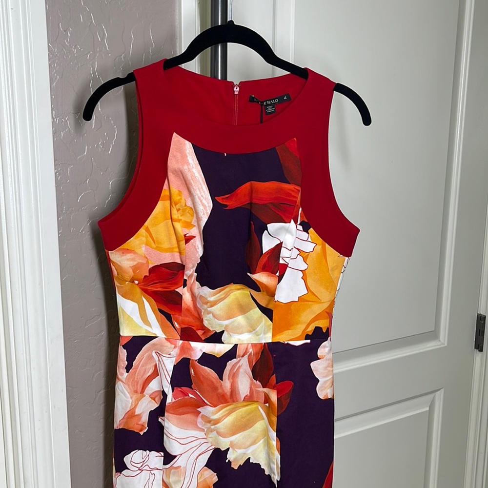 Black Halo Rohan Floral Sheath Dress Size 4 - Picture 5 of 11